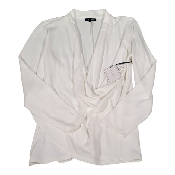 1. State Cross Front Cozy Knit Top Long Sleeve White Women's Size Medium NWT - Picture 6 of 12